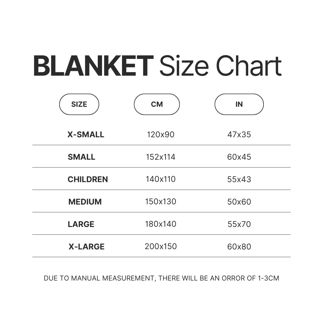 Blanket Size Chart - Brockhampton Merch