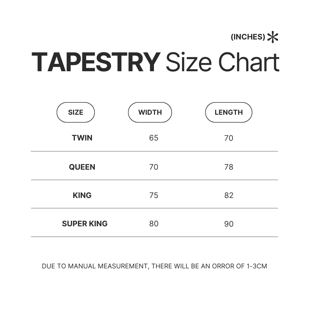 Tapestry Size Chart - Brockhampton Merch