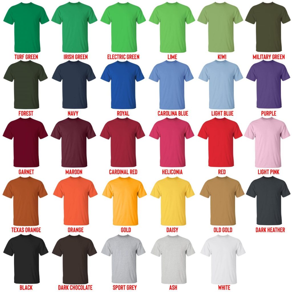 t shirt color chart - Brockhampton Merch